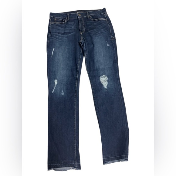 Anthropologie Level 99 Classic Blue Distressed Women Jeans Sz 28 - Picture 1 of 15